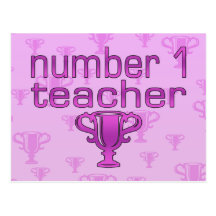 Number 1 Teacher in Pink Post Card