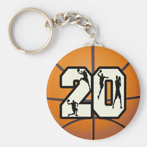 Number 20 Basketball Key Chains