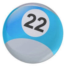 Number 22 Billiards Ball Dinner Plates
