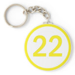 number 22 in a circle key chains