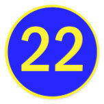 number 22 in a circle stickers
