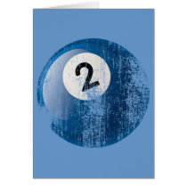 NUMBER 2 BILLIARDS BALL - ERODED AND AGED STYLE CARDS