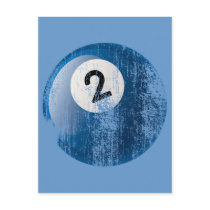 NUMBER 2 BILLIARDS BALL - ERODED AND AGED STYLE POSTCARD