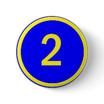 number 2 in a circle pinback buttons