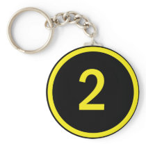 number 2 in a circle keychain