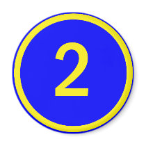 number 2 in a circle refrigerator magnet