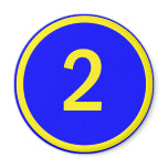 number 2 in a circle magnets
