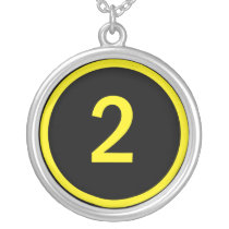 number 2 in a circle custom necklace