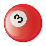 NUMBER 3 BILLIARDS BALL magnets