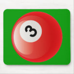 NUMBER 3 BILLIARDS BALL MOUSEPAD