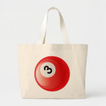 NUMBER 3 BILLIARDS BALL TOTE BAGS