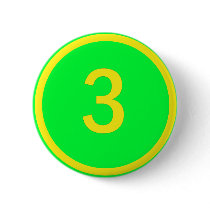 number 3 in a circle pinback button