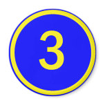 number 3 in a circle magnets