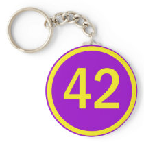 number, 42, in a circle key chain