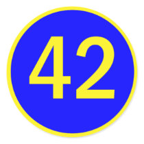 number 42  in a circle stickers