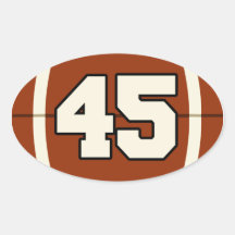 Number 45 Football Sticker