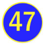 number 47  in a circle sticker