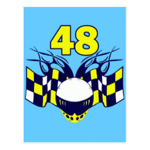 NUMBER 48 AUTO RACING DESIGN POSTCARD