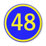 number, 48, in a circle magnets