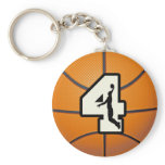 Number 4 Basketball and Player keychains