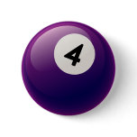 NUMBER 4 BILLIARDS BALL buttons