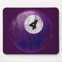 NUMBER 4 BILLIARDS BALL - ERODED AND AGED STYLE MOUSE PADS