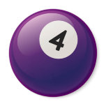 NUMBER 4 BILLIARDS BALL magnets