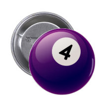 NUMBER 4 BILLIARDS BALL PIN