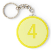 number 4 in a circle keychains