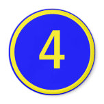 number 4 in a circle magnets