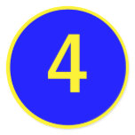 number 4 in a circle stickers