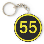 number, 55, in a circle keychains
