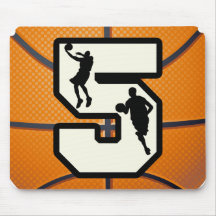 Number 5 Basketball and Player Mousepads