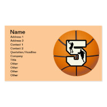 Number 5 Basketball and Players Business Card