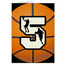 Number 5 Basketball and Players Cards