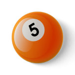 NUMBER 5 BILLIARDS BALL buttons
