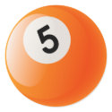 NUMBER 5 BILLIARDS BALL stickers