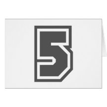 Number 5 greeting cards