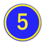 number 5 in a circle magnets