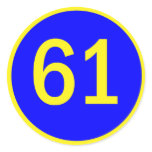 number, 61, in a circle stickers