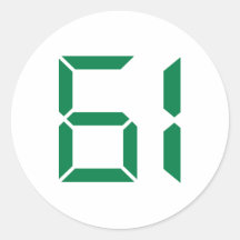 Number – 61 round sticker