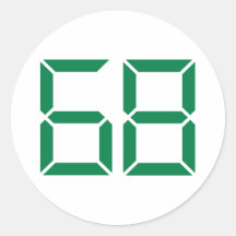 Number – 68 round stickers