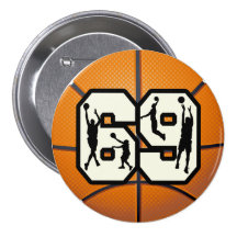 Number 69 Basketball Pin