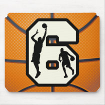 Number 6 Basketball and Players Mousepad