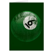 NUMBER 6 BILLIARDS BALL - ERODED STYLE GREETING CARD