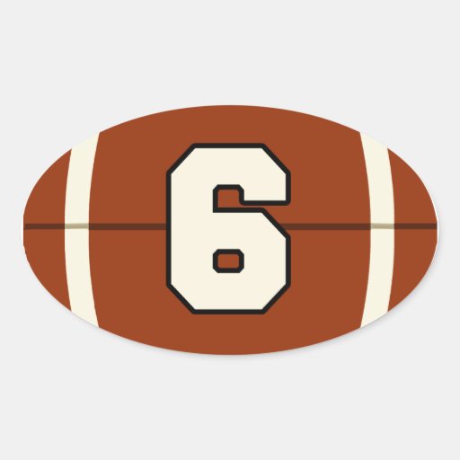 Number 6 Football Sticker