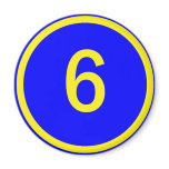 number 6 in a circle magnets