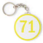 number, 71,  in a circle keychains