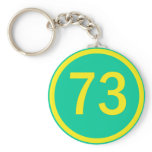 number, 73,  in a circle keychains