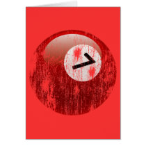 NUMBER 7 BILLIARDS BALL - ERODED AND AGED CARD